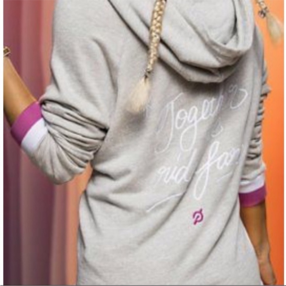 Peloton Together We Ride For Embroidered Hoodie Size Medium Gray - Picture 9 of 9